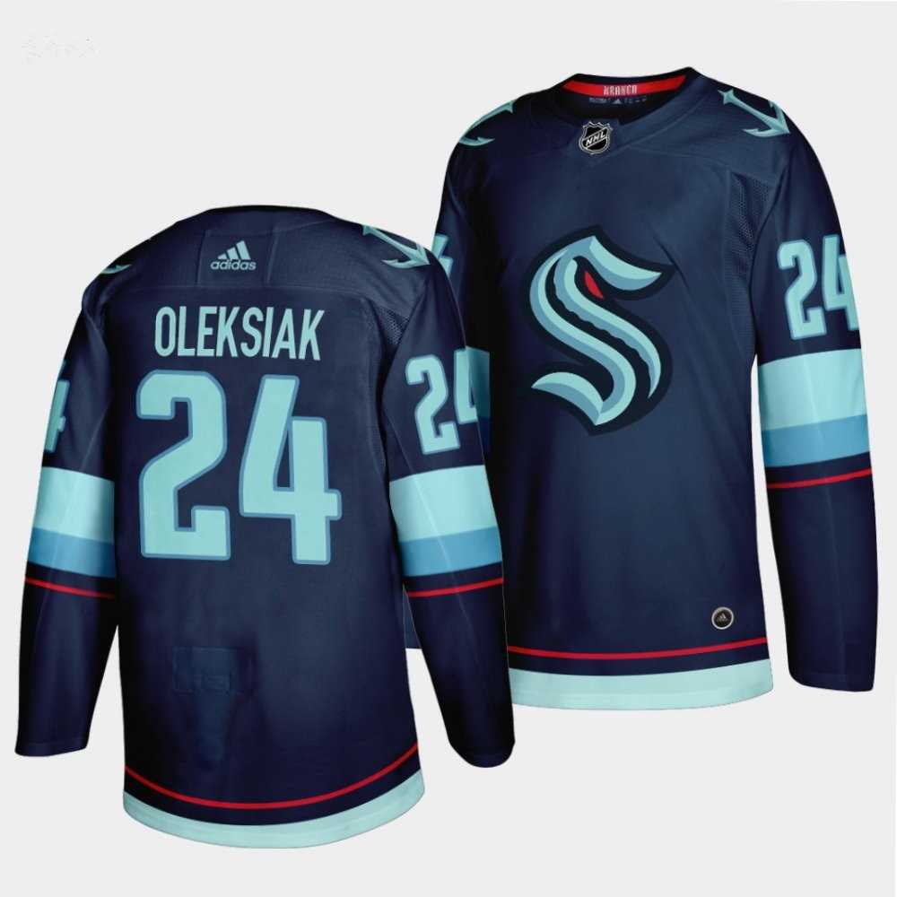 Men%27s Seattle Kraken #24 Jamie Oleksiak Home Navy Jersey Dzhi